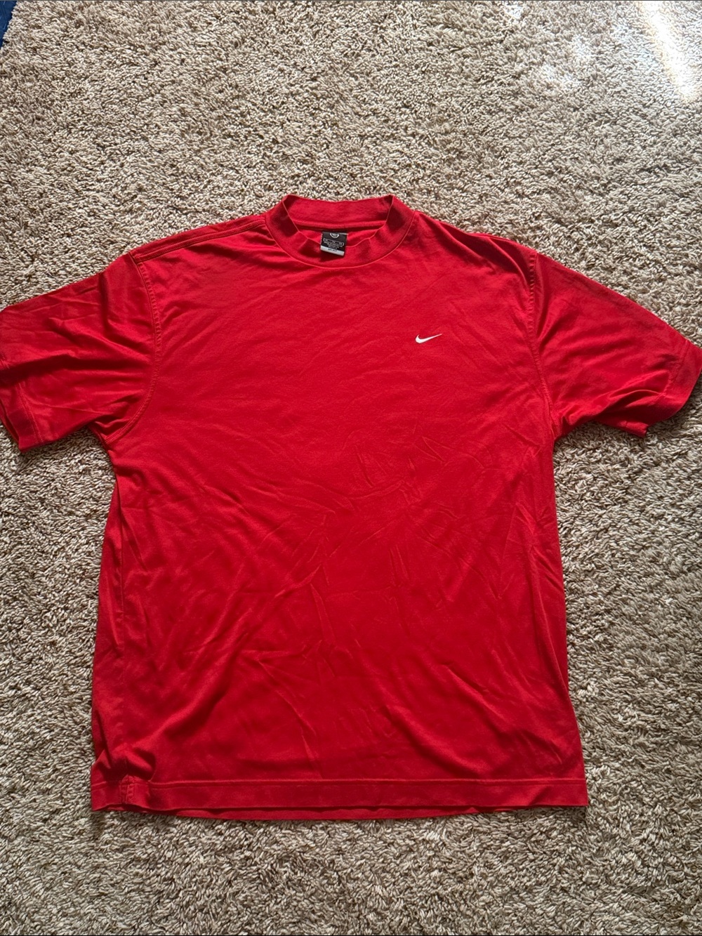 Nike Red Short-Sleeve Crew T-Shirt with White Swoosh